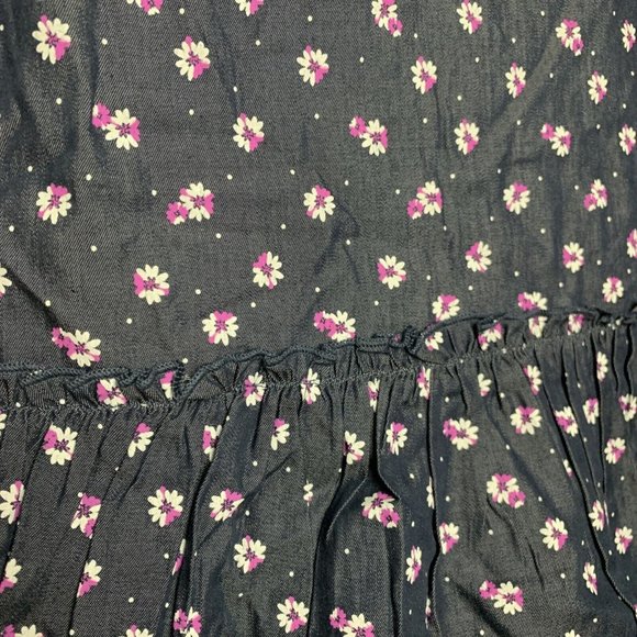 Carter's Just One You Size 6X Medium rolled Sleeve Dress Blue with flowers - Picture 6 of 7